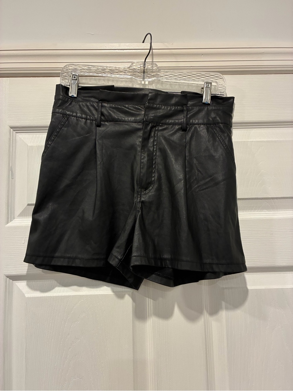 sofia by sofia vergara Black Faux Leather High-Waist Shorts